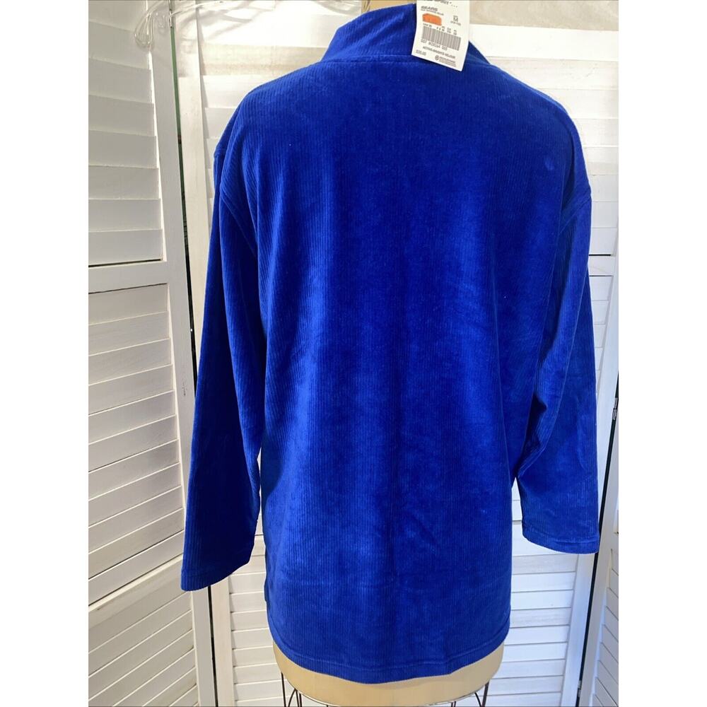 New W/ Tags Bold Spirit Women’s Velour Ribbed Blue Tunic Top Shirt Sz Medium - Picture 4 of 7